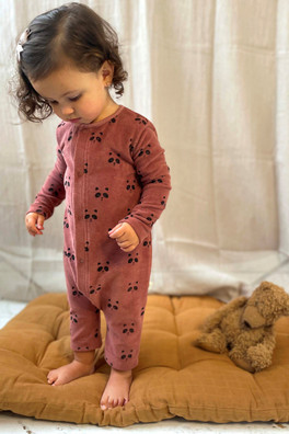 Panda Kids Romper Sleepsuit - Burnt Orange