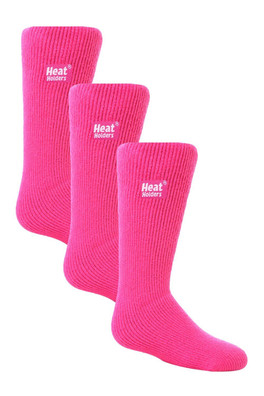 Kids Thermal Winter Socks 3-Pack - Hot Pink