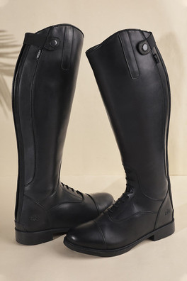 Ascot Womens Leather Zip Riding Boots - Black