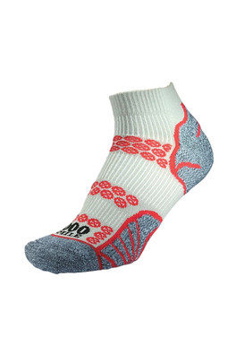Mens Lite Anklet Repreve Double Layer Socks - Silver / Red