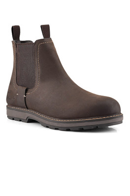 Wells Mens Leather Waterproof Dealer Chelsea Boots - Waxy Brown