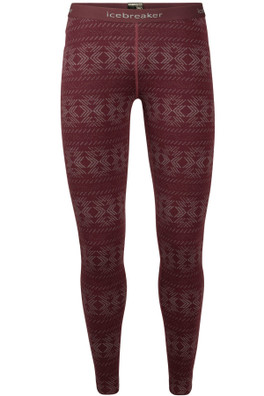 Merino Wool Vertex 260 Womens Base Layer Tights - Redwood