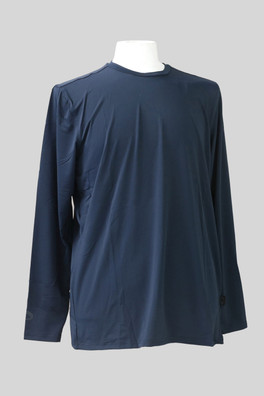Mens Long Sleeve Tech Tee 92% Recycled Polyester - Navy