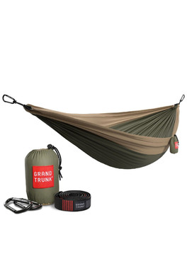 Double Deluxe Hammock w/Strap - Olive, Khaki