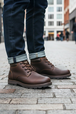 Sachs Mens Leather Waterproof Chukka Boots - Waxy Brown