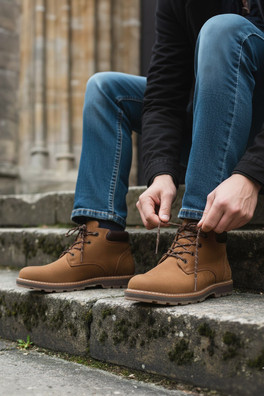 Sachs Mens Leather Waterproof Chukka Boots - Tan