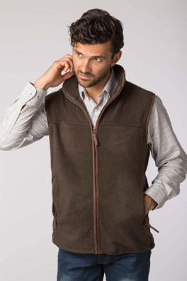 Huggate Mens Premium Fleece Waistcoat - Bark