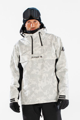 Whiteroom Mens Overhead Ski Jacket - White Map