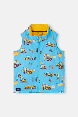 Alex Kids Printed Gilet - Blue JCB