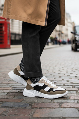 Finchley Mens Suede Leather Casual Trainers - White