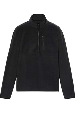 Mt Willard Mens Quarter Zip Fleece Top - Black