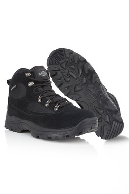 Kendal Mens Leather Waterproof Walking Boots - Black