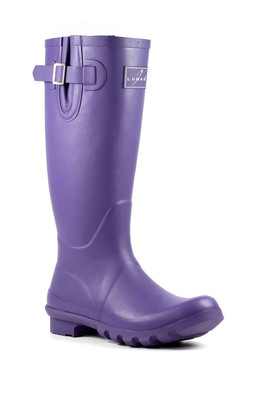 Largo Womens Rubber Wellington Boots - Purple