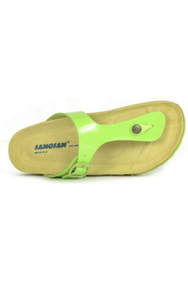 Geneve Lacquered Womens Sandals - Green/Brown