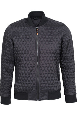 Flight Mens Quilted Zip Up Jacket - Black