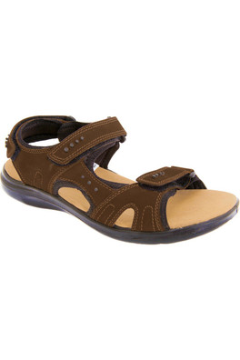3 Touch Fastening Mens Padded Sports Sandals - Brown