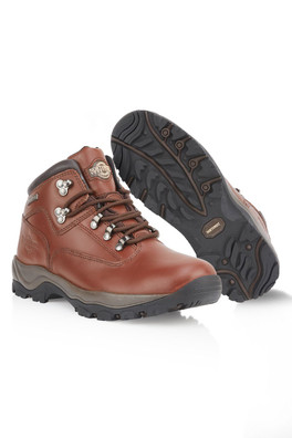 Inuvik Mens Leather Waterproof Hiking Boots - Brown