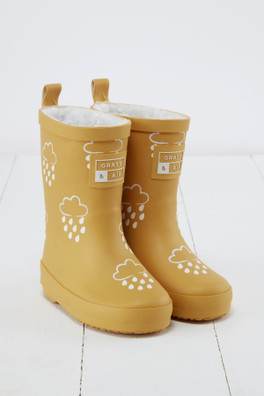Kids Colour Changing Winter Wellies - Ochre