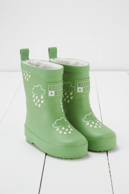 Kids Colour Changing Winter Wellies - Olive Green