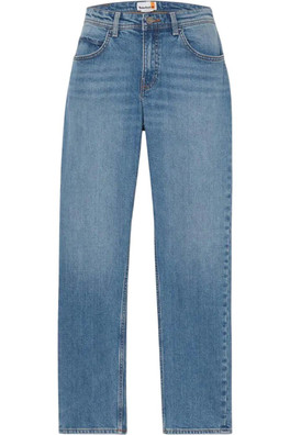 Sandown Womens Leather Patch Jeans - Denim