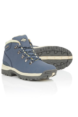 Trek Womens Leather Waterproof Walking Boots - Navy