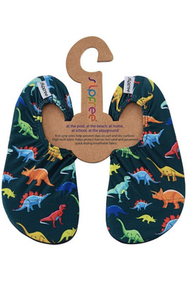 Non-Slip Lightweight Kids Swim Shoes Dino - Jade/Dinosaurs