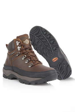 Rayrock Mens Leather Waterproof Hiking Boots - Waxy Brown