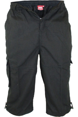 Mason Mens Kingsize Cargo Capri Shorts - Black