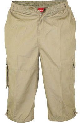 Mason Mens Kingsize Cargo Capri Shorts - Sand