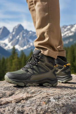 Snowdon Mens Vegan Waterproof Hiking Boots - Khaki