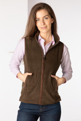 Huggate Ladies Premium Fleece Waistcoat - Bark