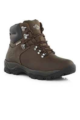 Creston Mens Leather Waterproof Walking Boots - Waxy Brown