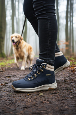 Nevis Womens 3M Thinsulate Waterproof Hiking Boots - Navy (Nubuck)