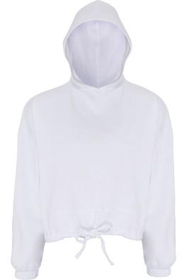 Cropped Womens Oversize Hoodie - White