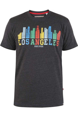 Hemford D555 Mens Skyline Marl Kingsize T-Shirt - Charcoal