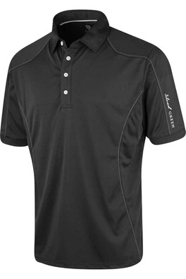 Mens Topstitched Polo Shirt - Black