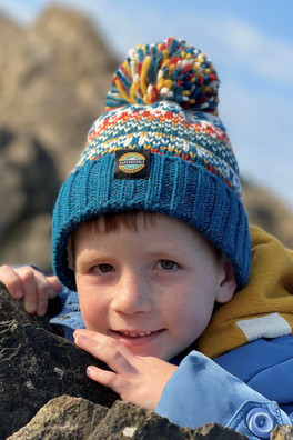 Fjord Nordic Knit Kids Bobble Hat - Multicolour