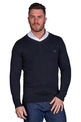 Classic V Neck Mens Knit - Black