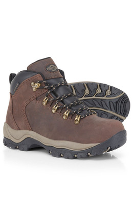 Emerald Womens Leather Waterproof Walking Boots - Waxy Brown