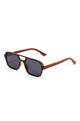 Bantham Polarised Wood Square Unisex Sunglasses - Tortoise