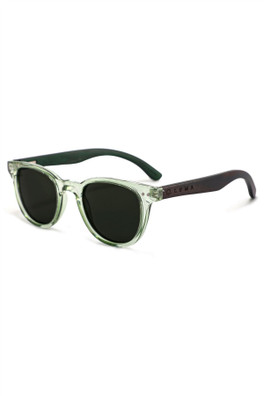 Holywell Polarised Wood Wayfarer Unisex Sunglasses - Green