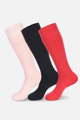 Pro Tech Womens 3pk Socks - Raspberry/navy/light Pink