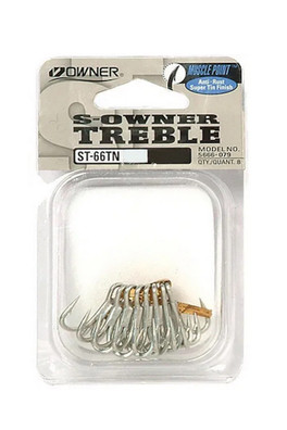 Saltwater 4X Strong Treble Fishing Hooks - Size 1