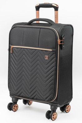 Biella Small Soft Shell Cabin Suitcase Luggage - Black