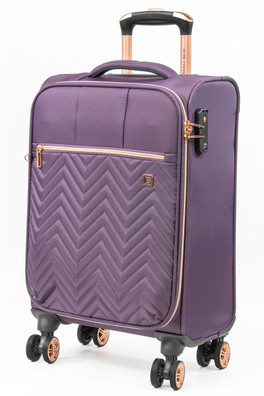 Biella Small Soft Shell Cabin Suitcase Luggage - Purple