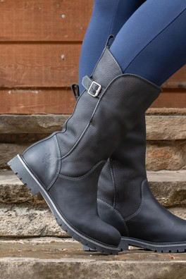 Quebec Womens Waterproof Leather Boots - Black
