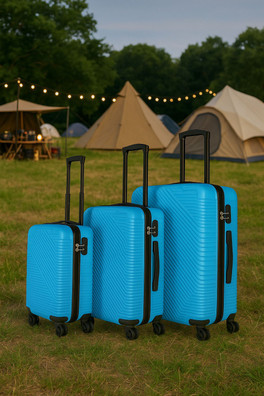 3 Piece Hard Shell Luggage Suitcase Set - Electric Blue