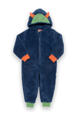 Huggle Bub Fleece Kids Onesie - Navy