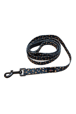 Funk The Dog Padded Lead - Leopard Green & Gold