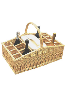 Large Drinks Basket Carrier - Brown